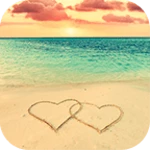 heart sunset theme +home android application logo